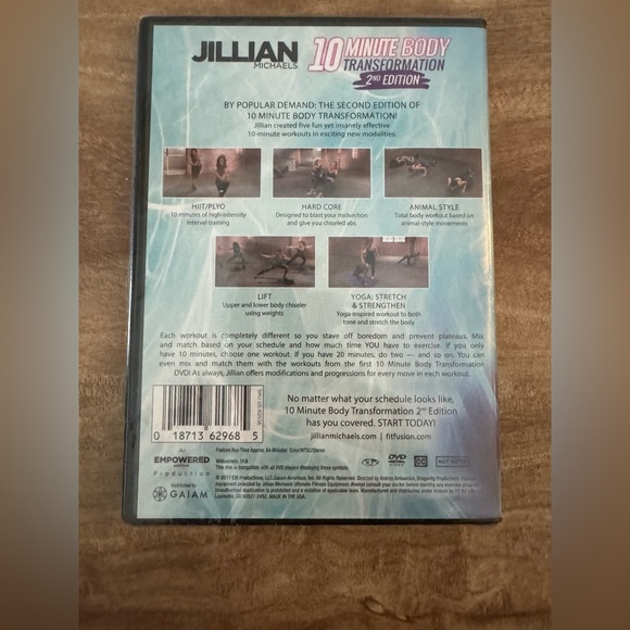 JILLIAN MICHAELS - 10 Minute Body Transformation 2nd Edition DVD NEW/SEALED - Picture 2 of 3